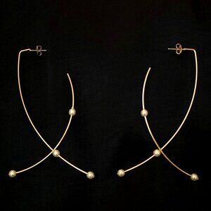 Gold Pearl Threader Earrings